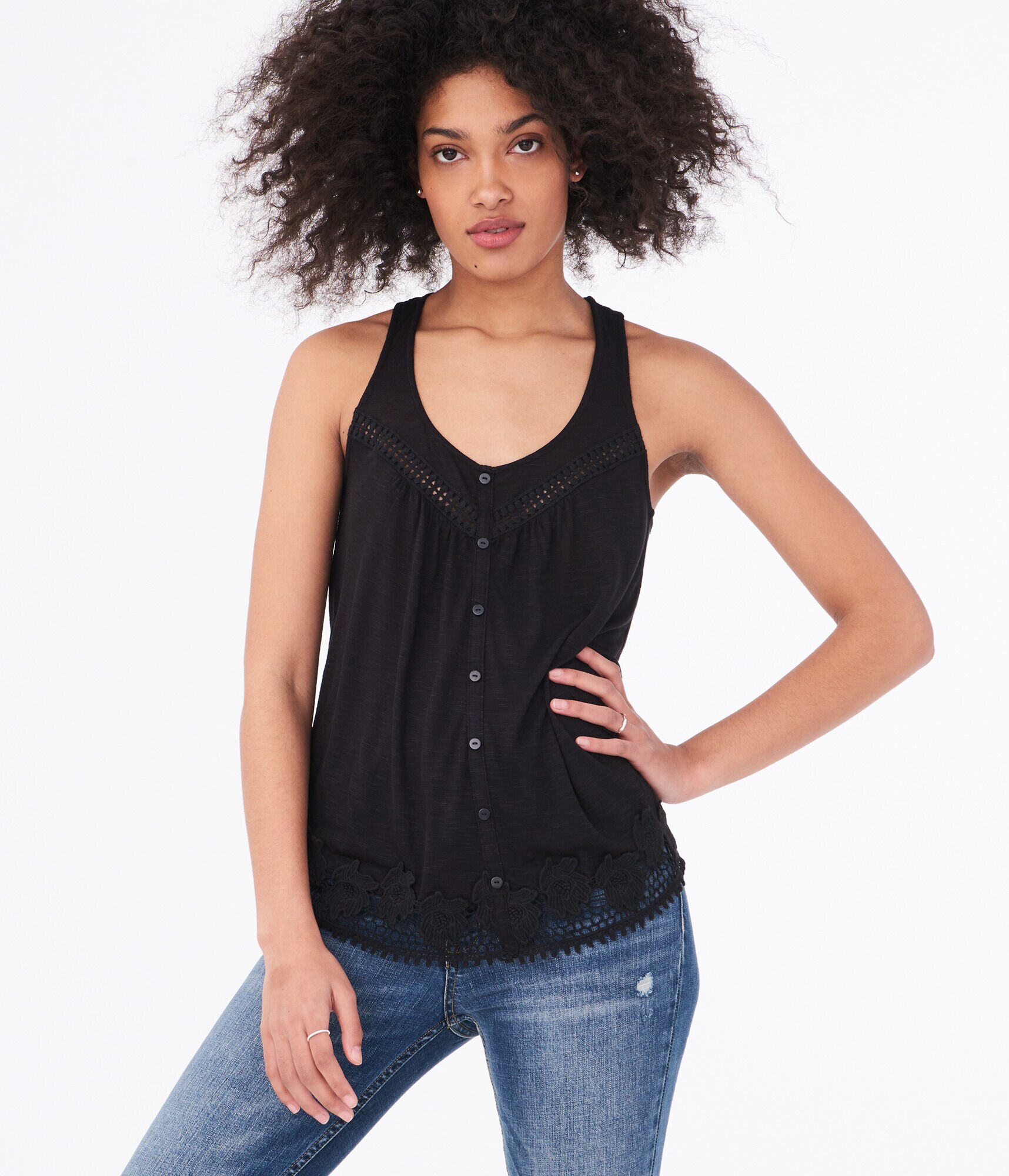 Seriously Soft Lace Peasant Tank