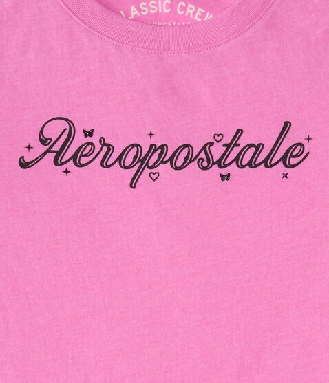 Aeropostale Script Glitter Graphic Tee Aeropostale Script Glitter Graphic Tee