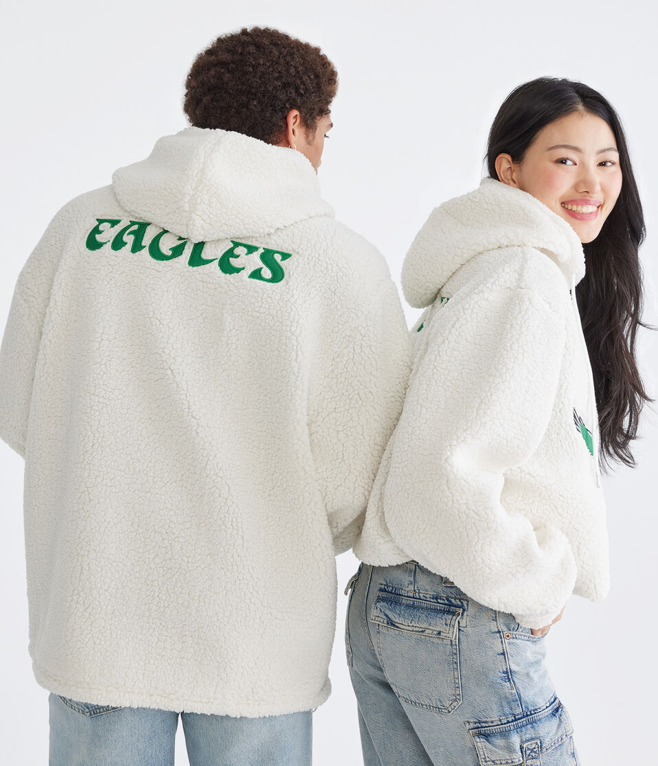 Philadelphia Eagles Quarter-Zip Sherpa Hoodie