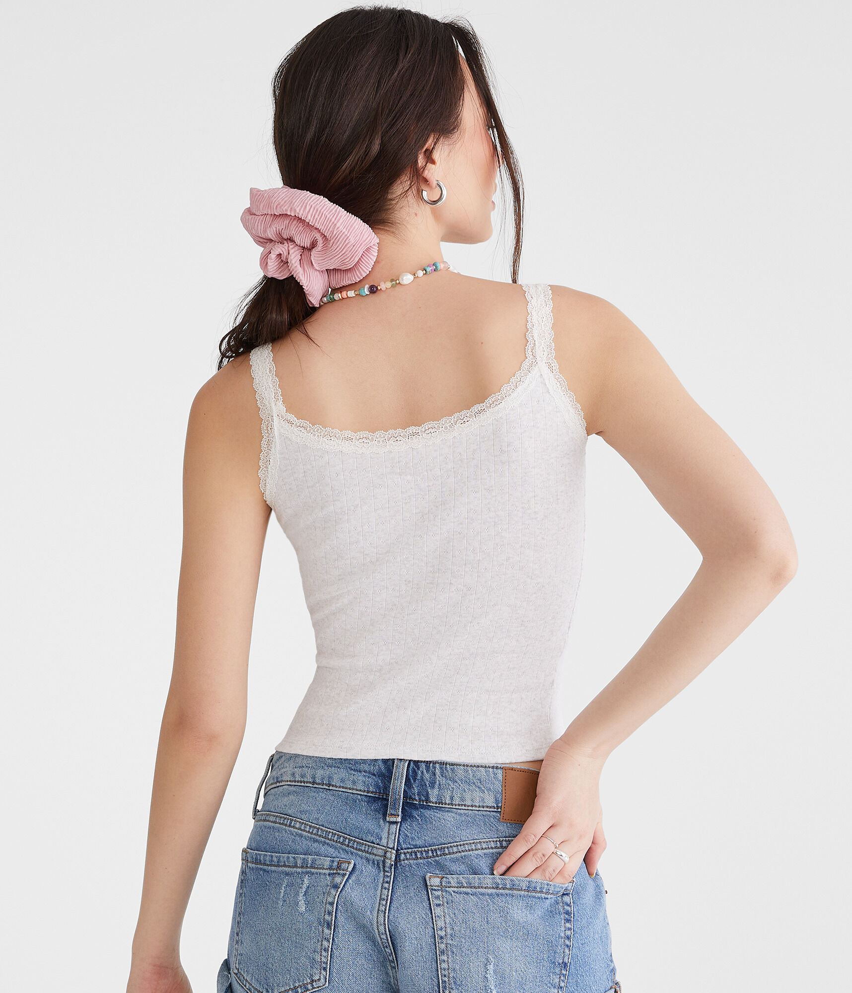 Pointelle Lace-Trim Cami