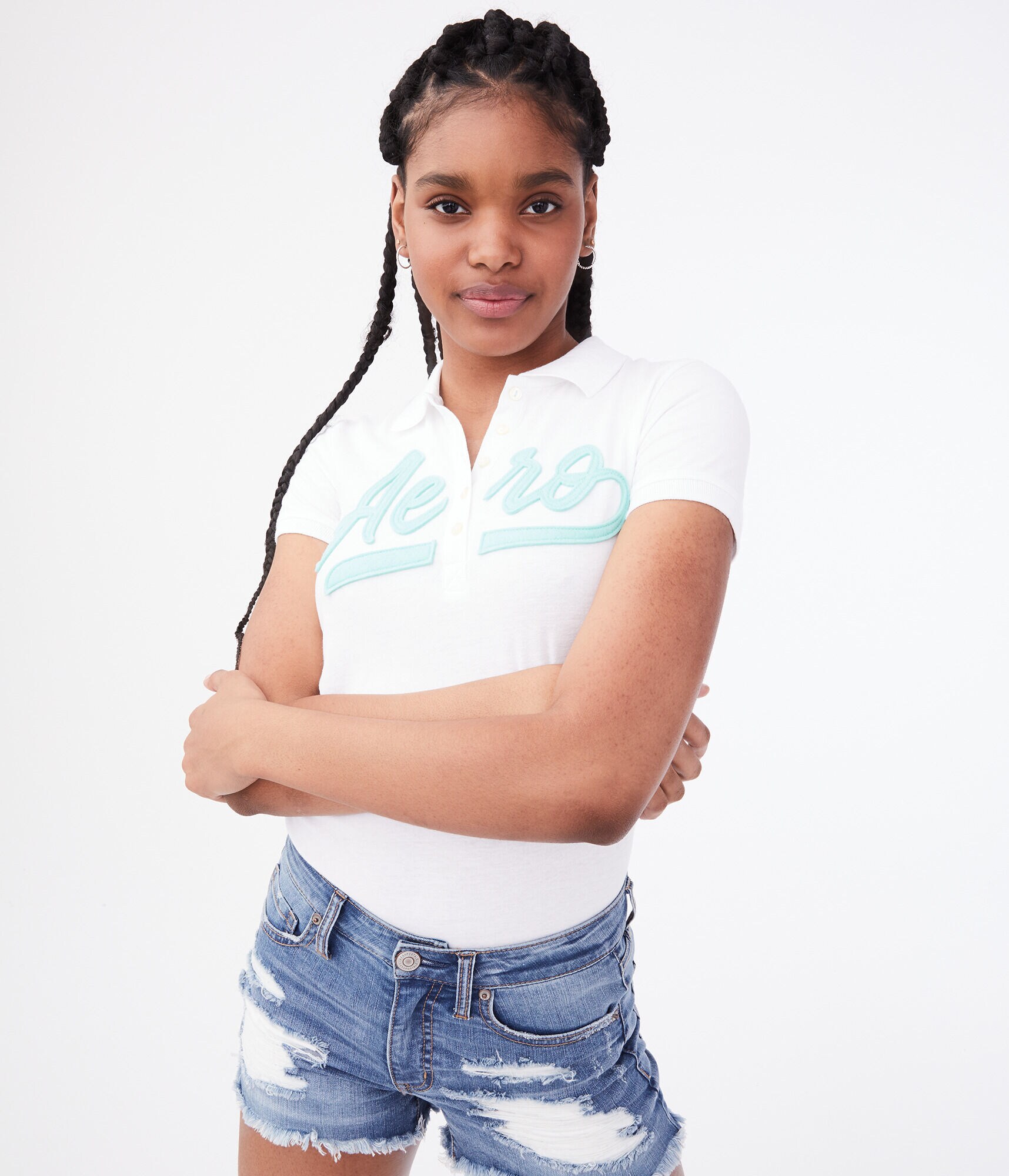 Aero Script Graphic Jersey Polo***