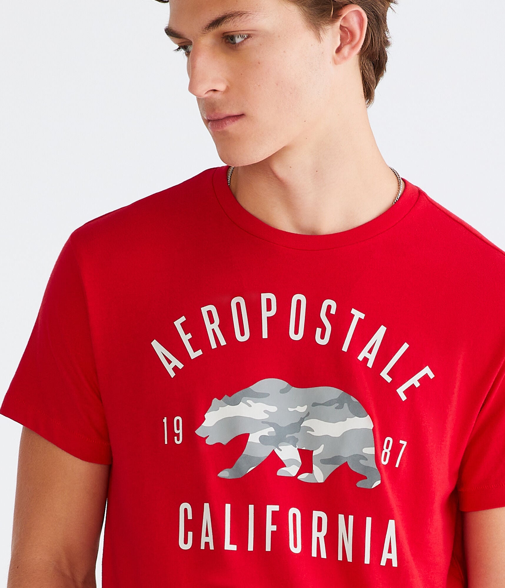 Aeropostale Camo Bear Graphic Tee