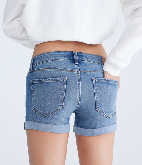 Seriously Stretchy Low-Rise Denim Midi Shorts Seriously Stretchy Low-Rise Denim Midi Shorts