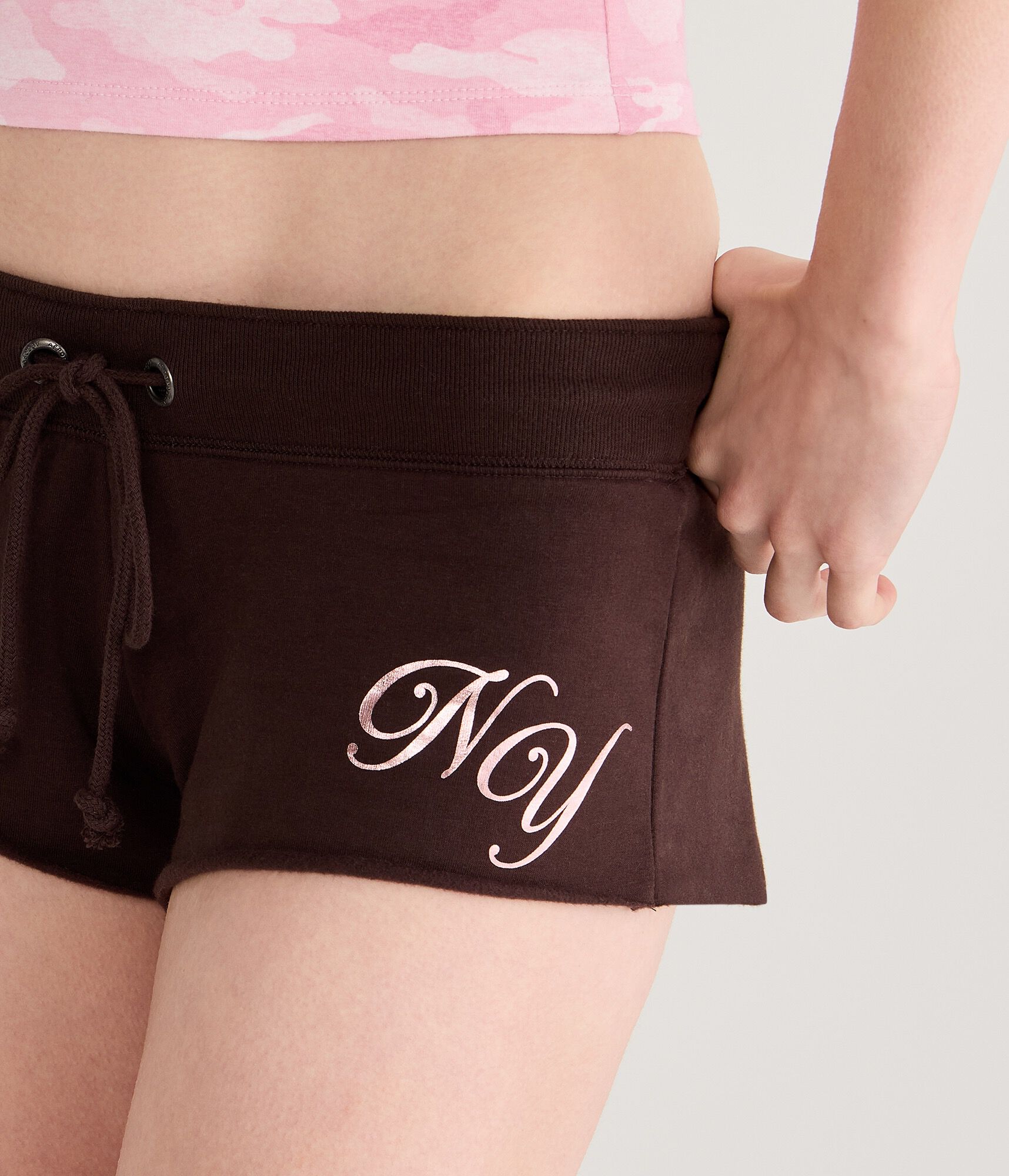 Aeropostale NY Heritage Low-Rise Fleece Shorts