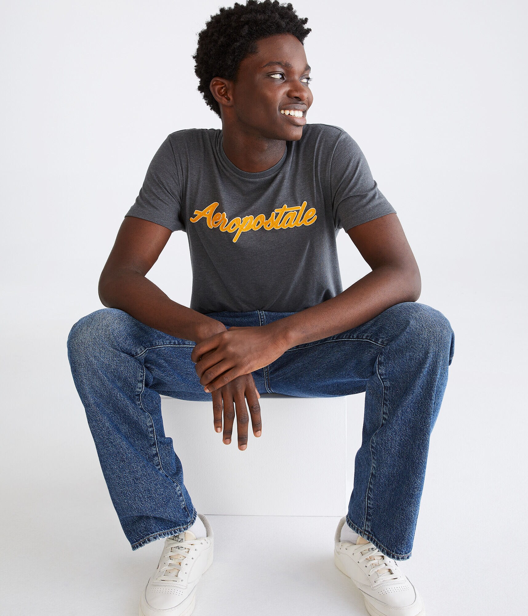 Aeropostale Script Logo Appliqu&eacute; Graphic Tee
