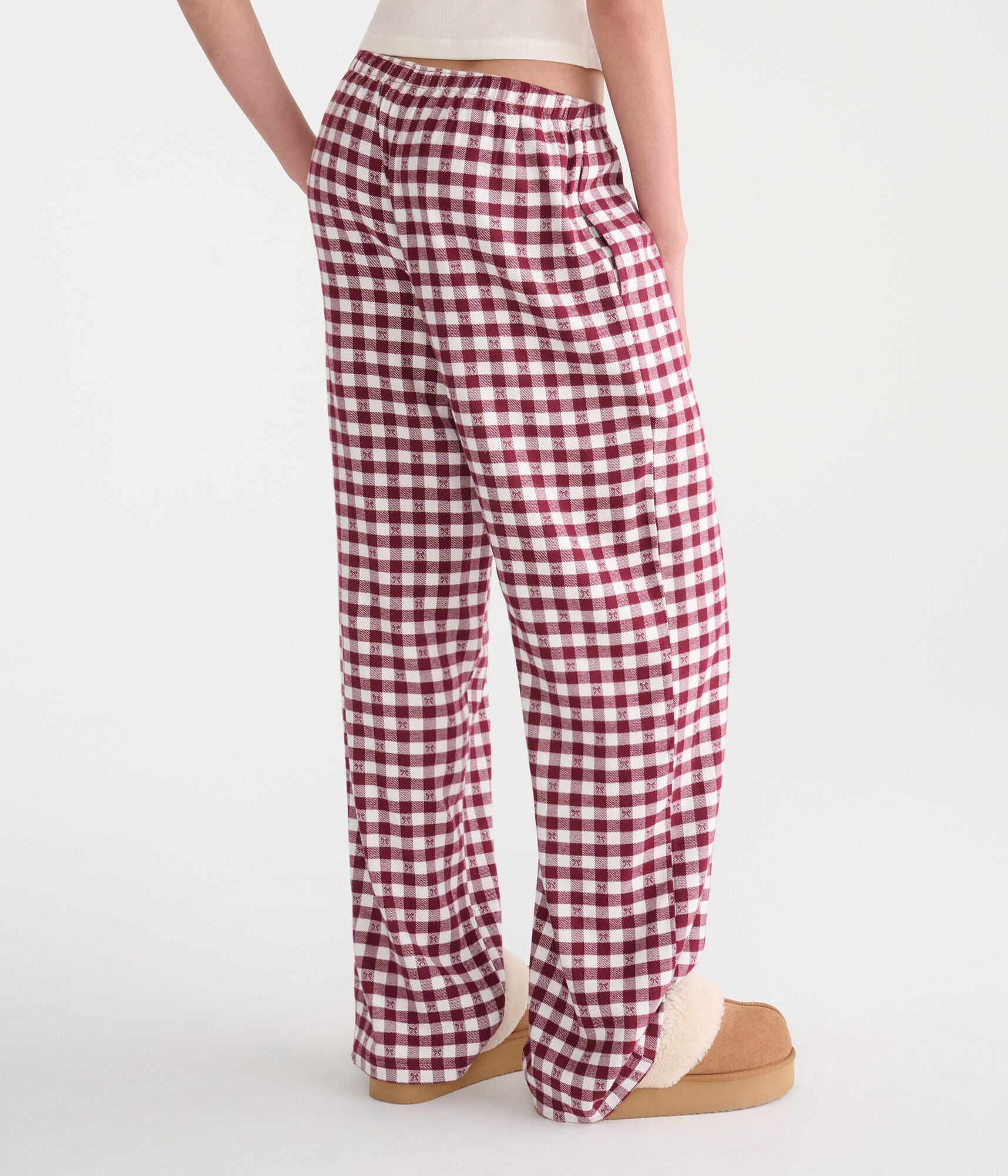 Bow Check Flannel Sleep Pants