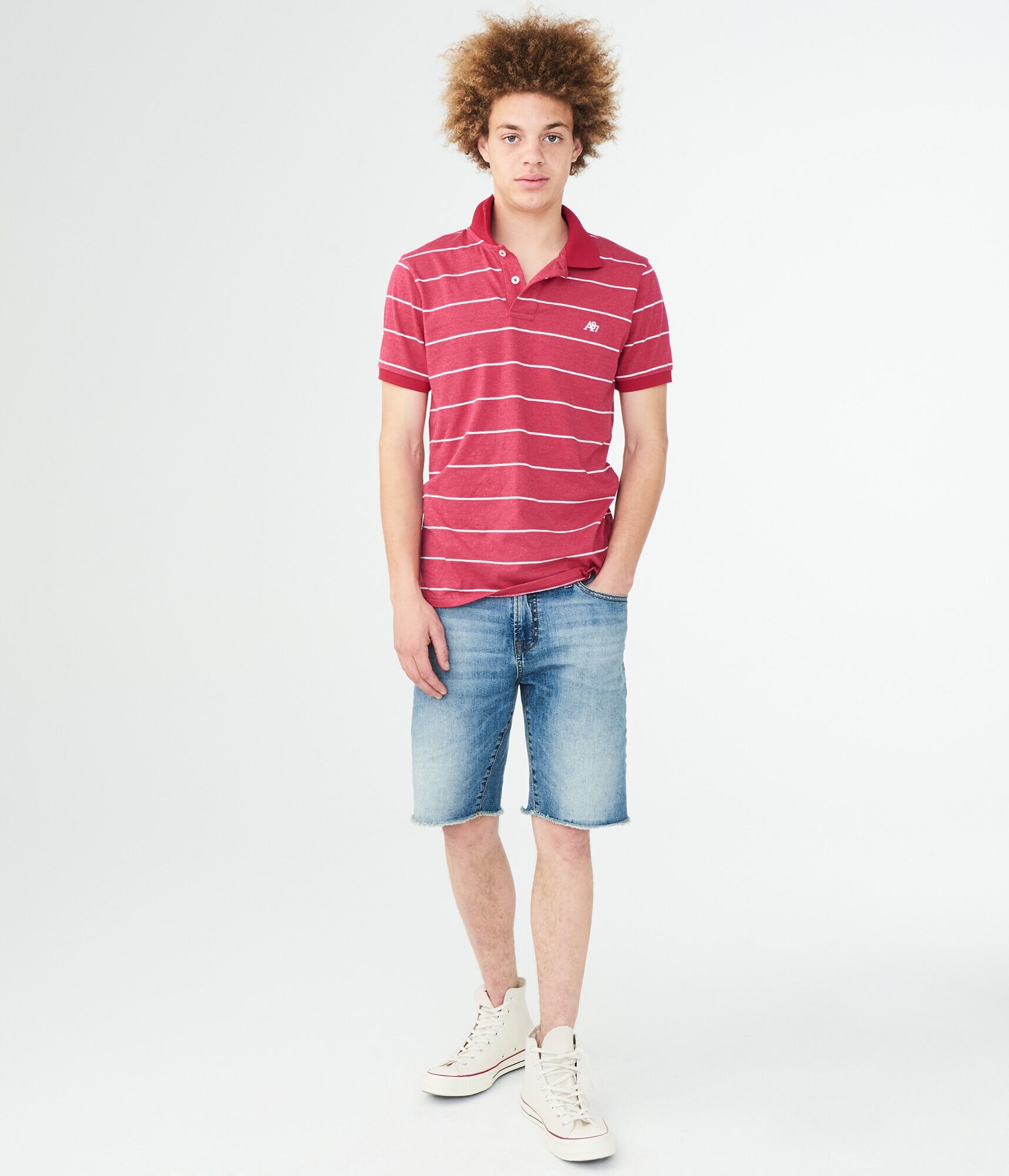 A87 Thin Stripe Jersey Polo