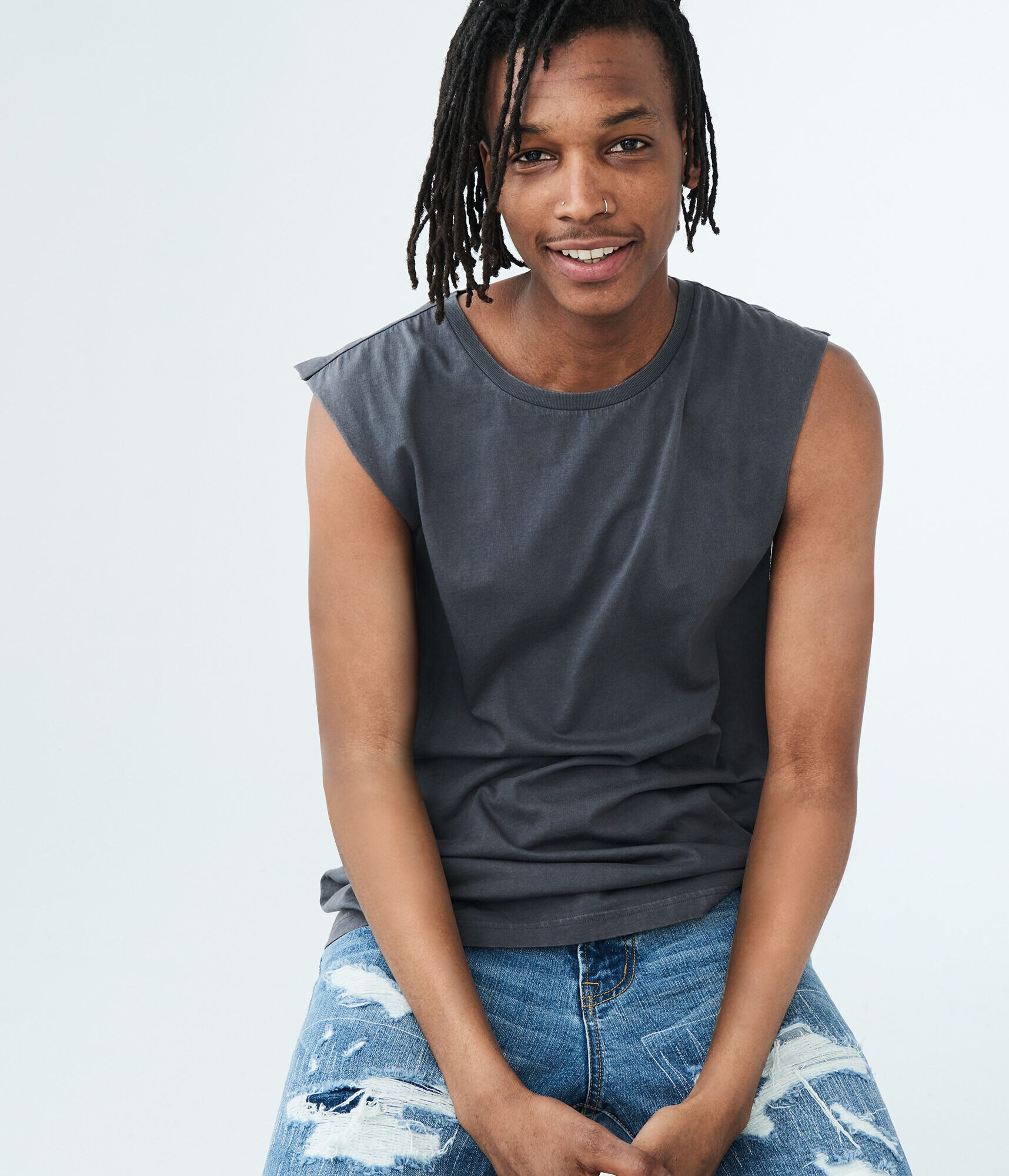 Solid Washed Muscle Tank