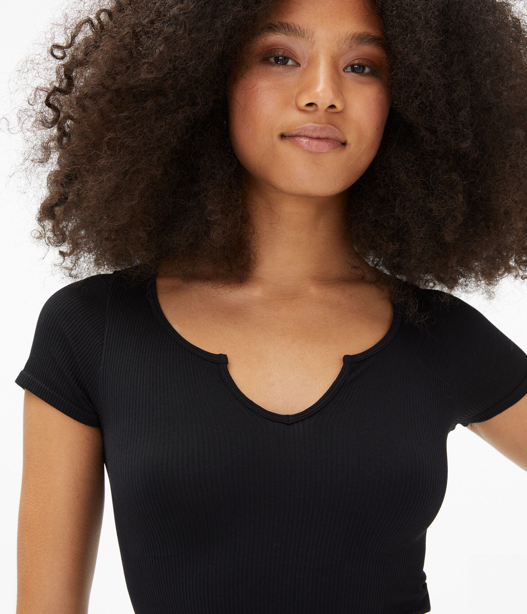Seriously Soft Seamless Notch-Neck Crop Top