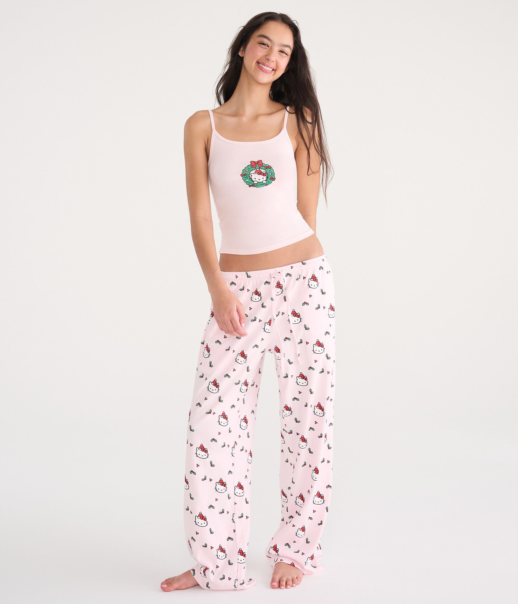 Hello Kitty Rhinestone Wreath Sleep Tank