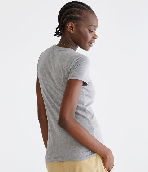 Aeropostale Arch Floral Appliqué Graphic Tee
