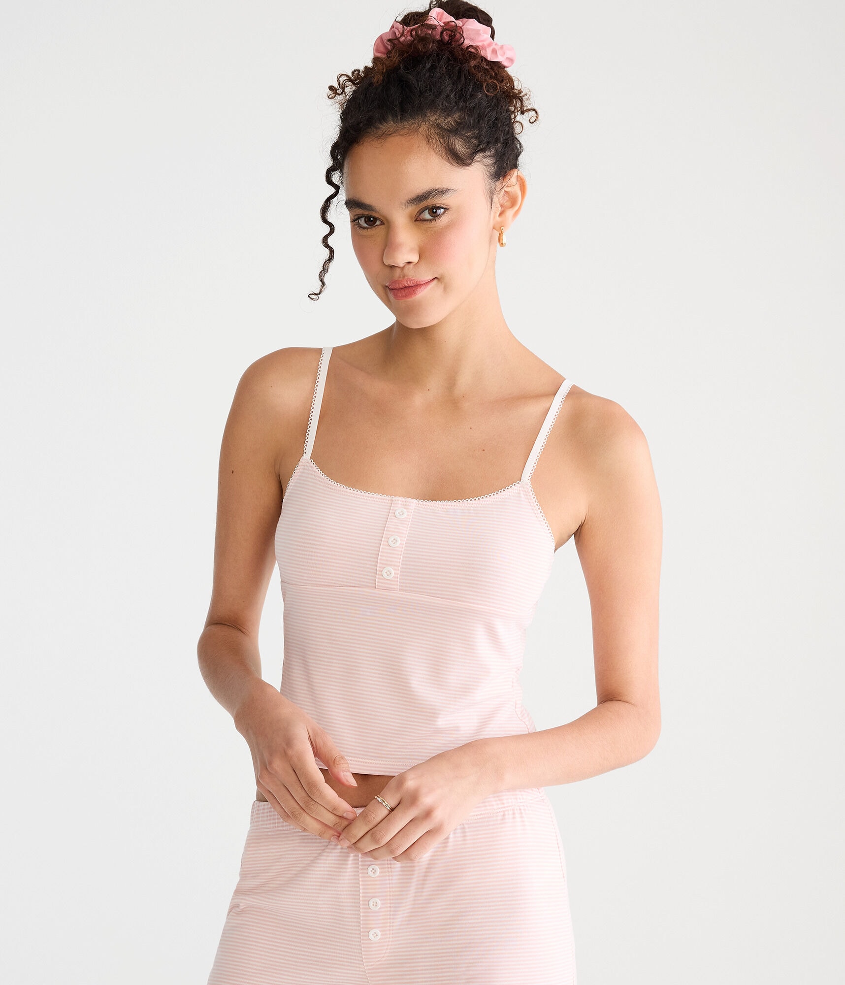 Printed Henley Sleep Tank