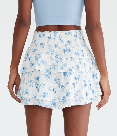 High-Waisted Floral Ruffled Flippy Skort High-Waisted Floral Ruffled Flippy Skort