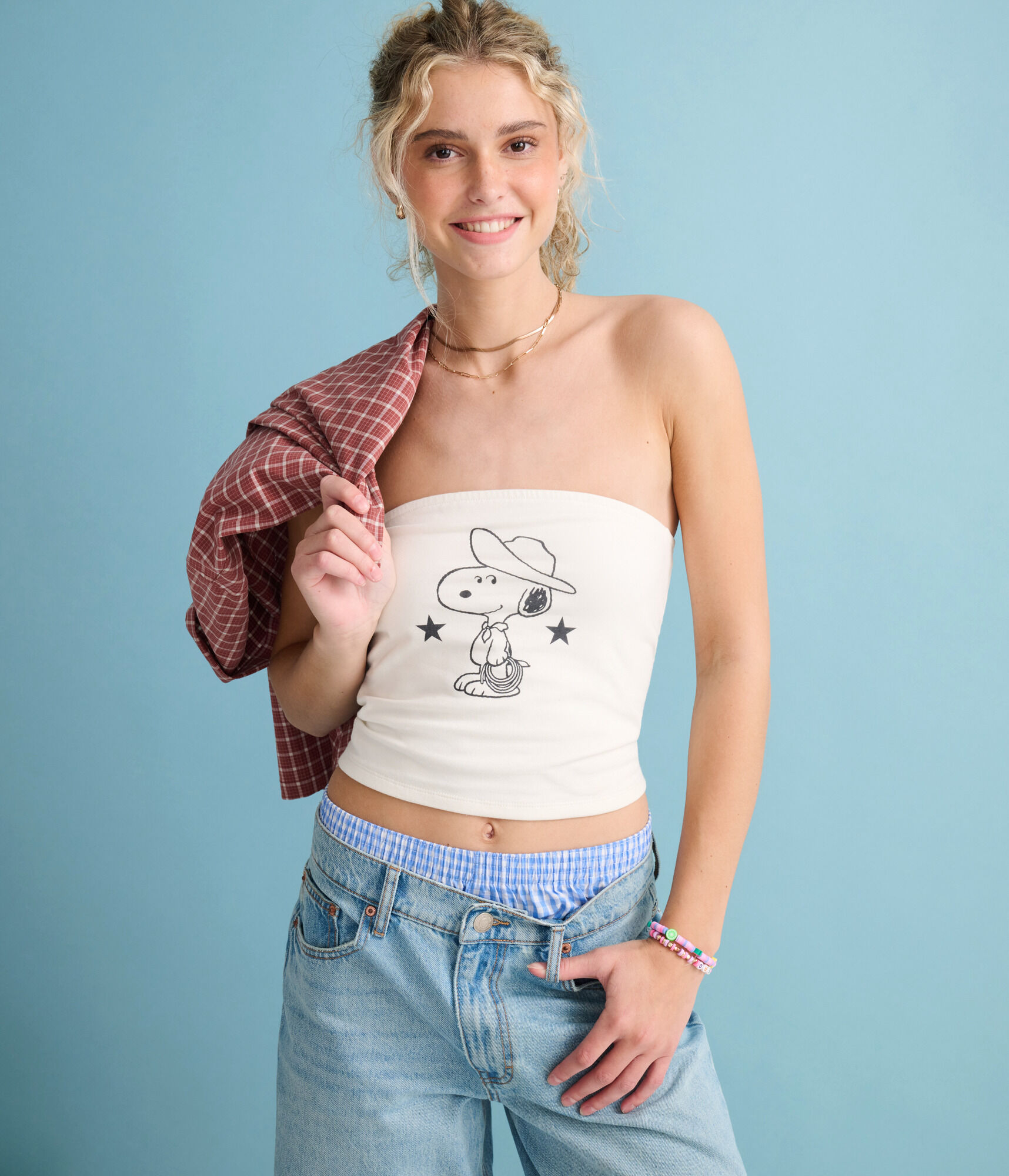 Peanuts® | Aéropostale Western Snoopy Star Cropped Tube Top