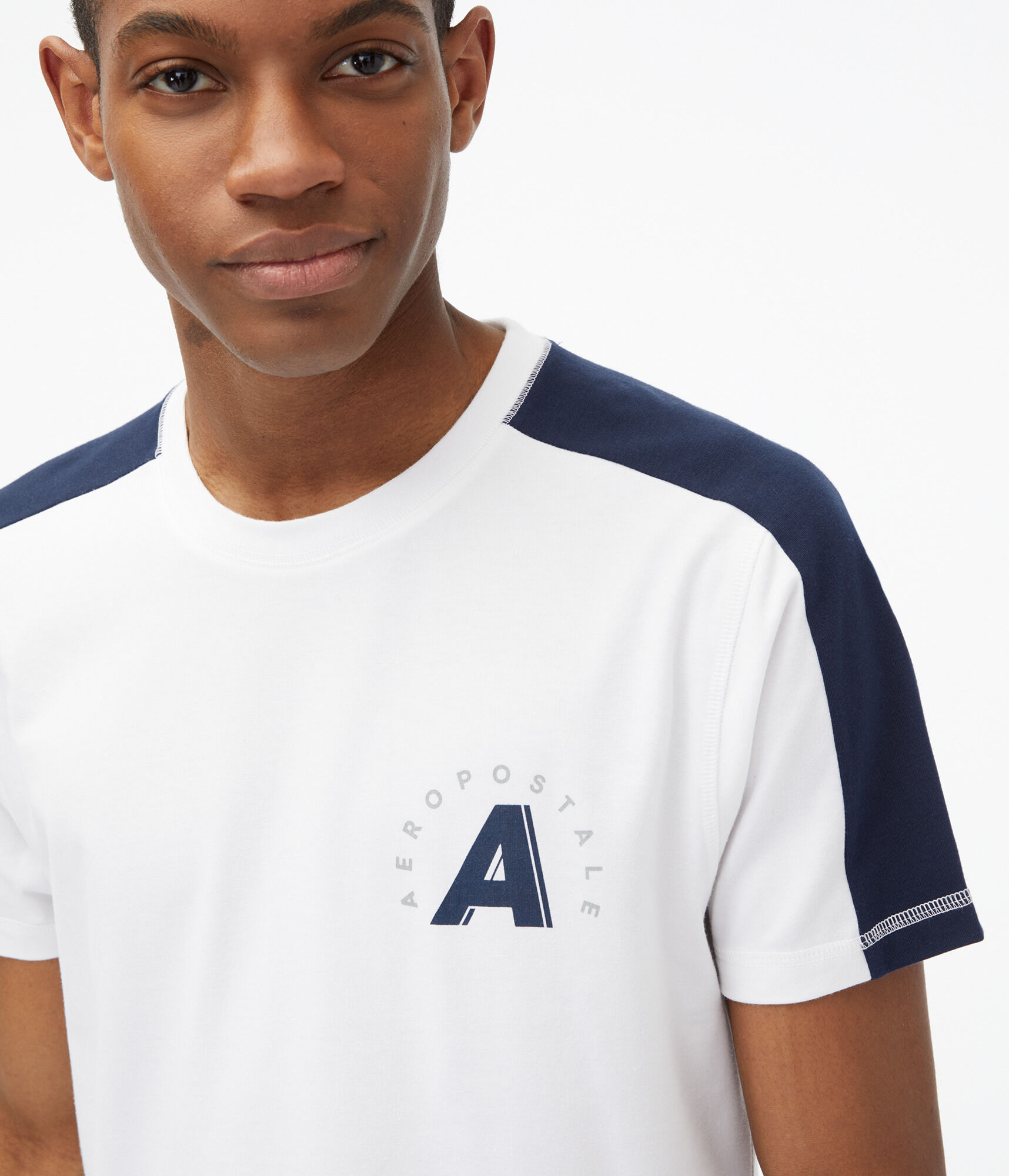 Aeropostale Colorblocked Stretch Graphic Tee
