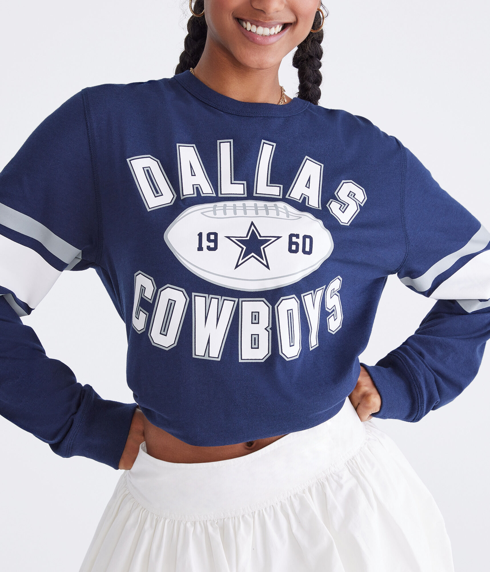Long Sleeve Dallas Cowboys Football Relaxed Graphic Tee