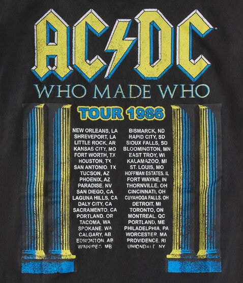 AC/DC Who Made Who Tour Relaxed Graphic Tee AC/DC Who Made Who Tour Relaxed Graphic Tee
