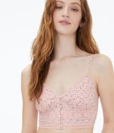 Floral Lace Button-Front Cropped Cami