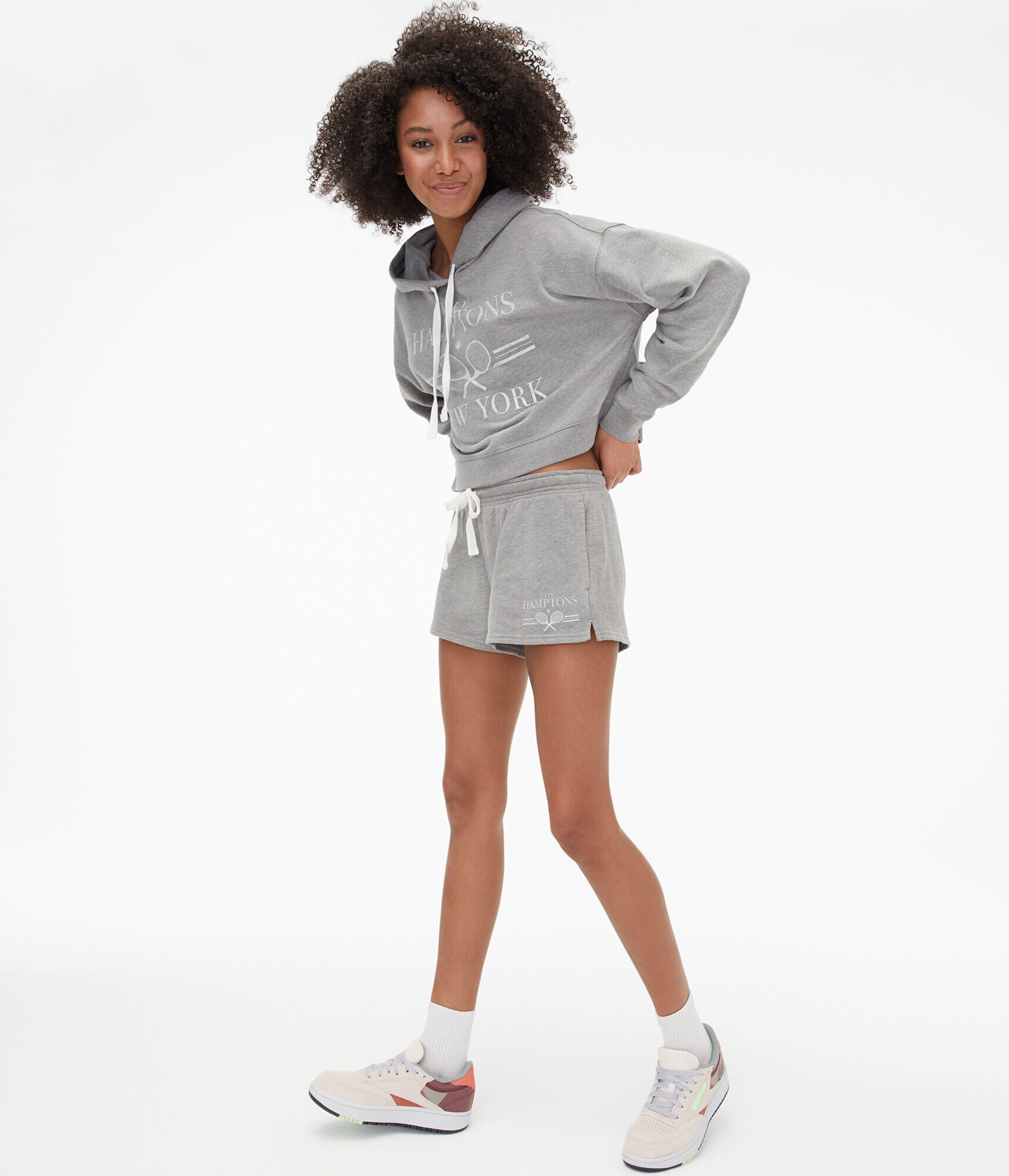 Hamptons Tennis High-Rise Cheeky Fleece Shorts