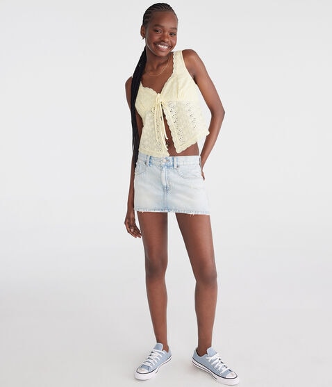 Eyelet Tie-Front Flyaway Tank