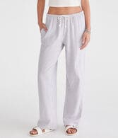 Striped Linen Drawstring Pants