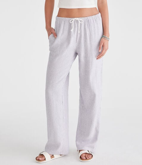 Striped Linen Drawstring Pants Striped Linen Drawstring Pants
