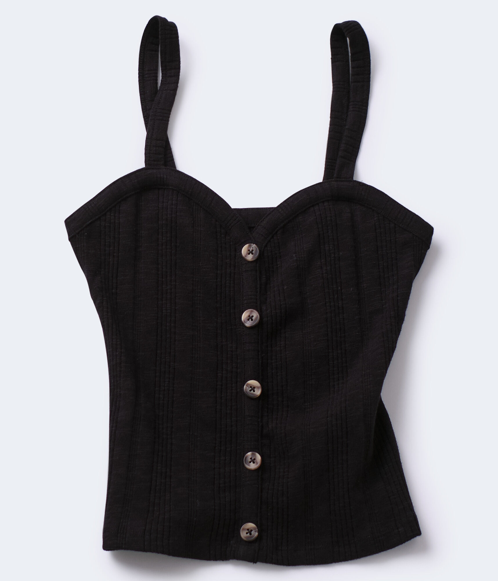 Ribbed Sweetheart-Neck Tank