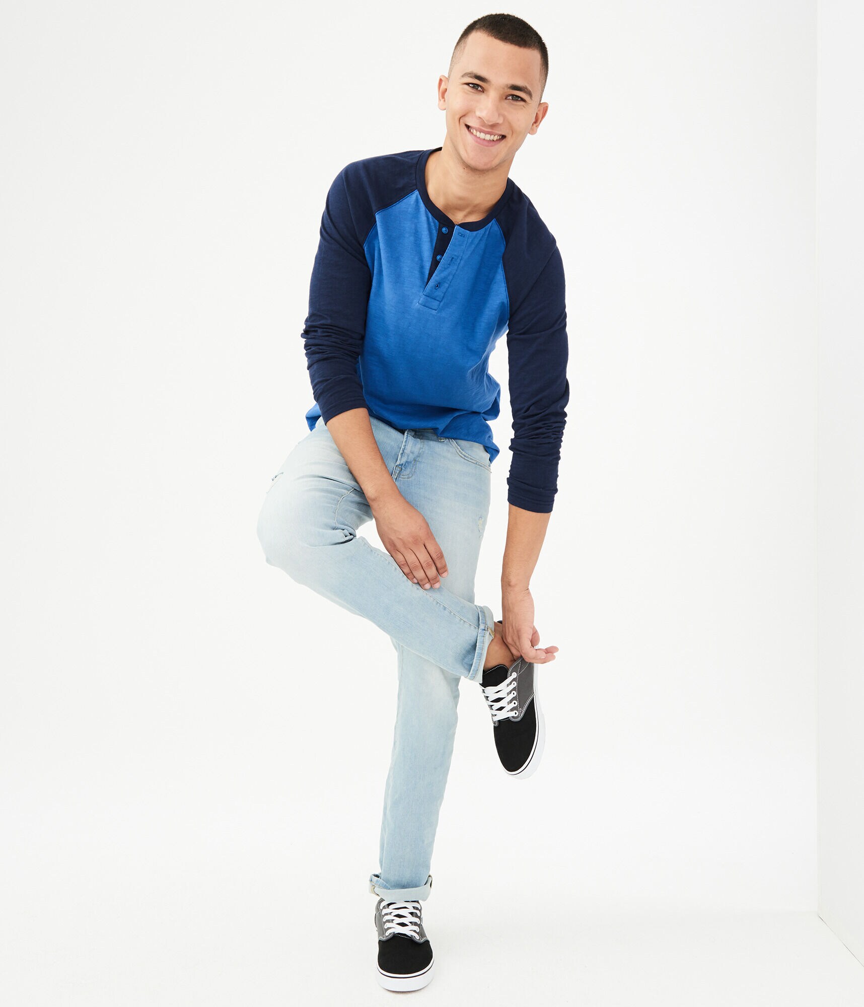 Slim Straight Light Wash Stretch Jean