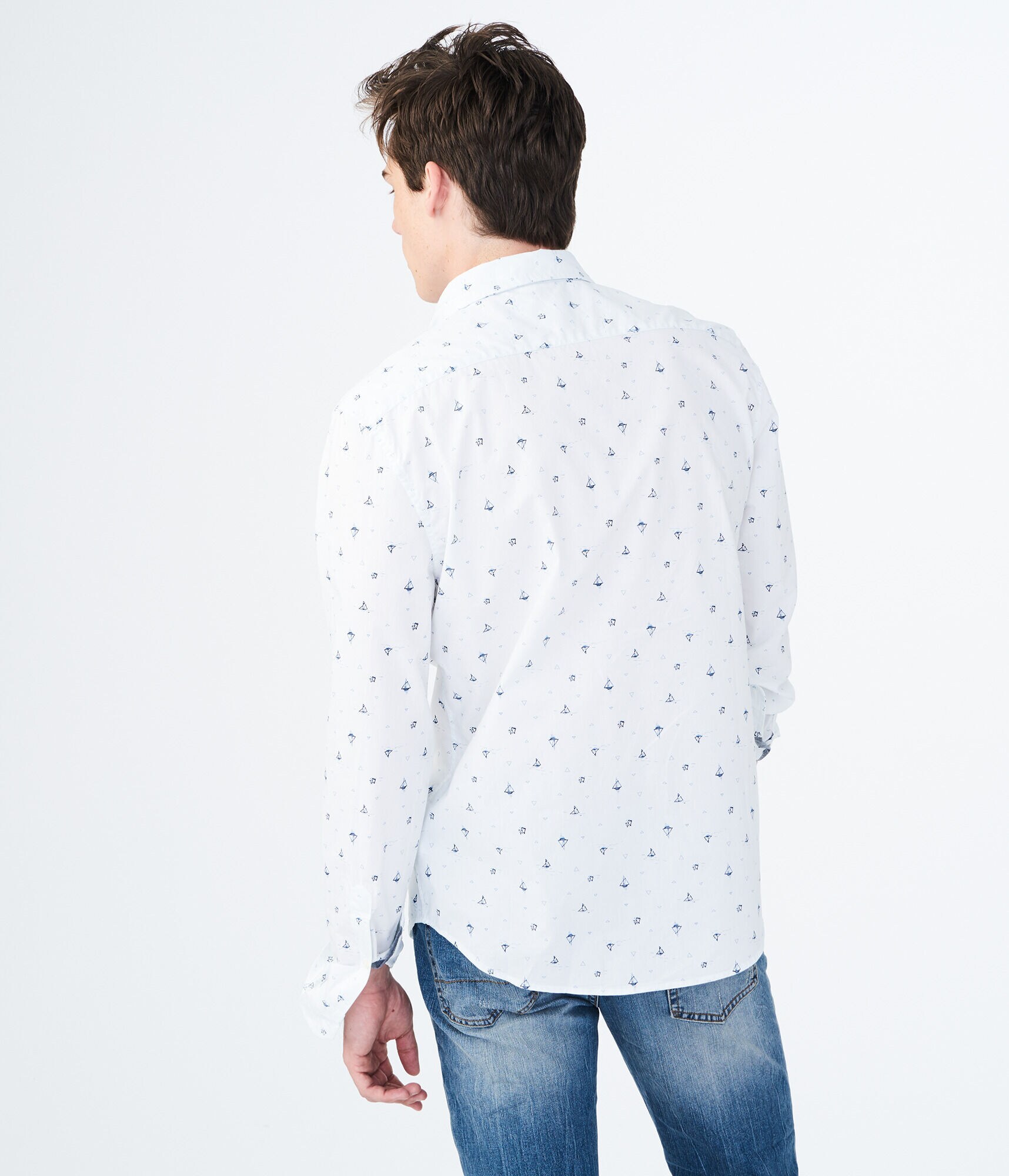 Long Sleeve Sailboats Woven Shirt