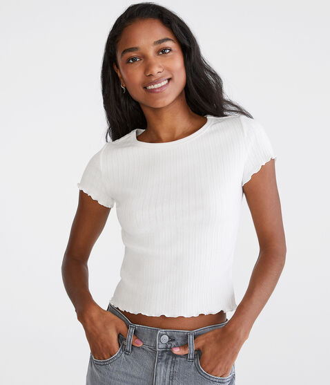Seriously Soft Ribbed Cropped Shrunken Tee Seriously Soft Ribbed Cropped Shrunken Tee