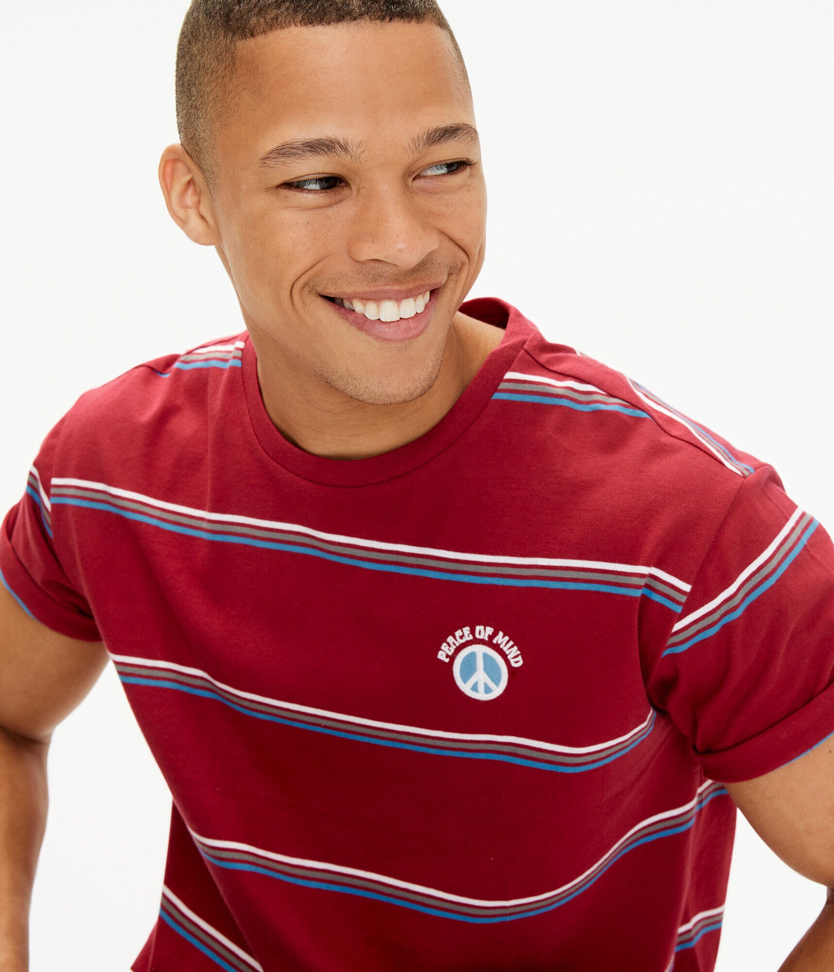 Peace Sign Thin Stripe Graphic Tee