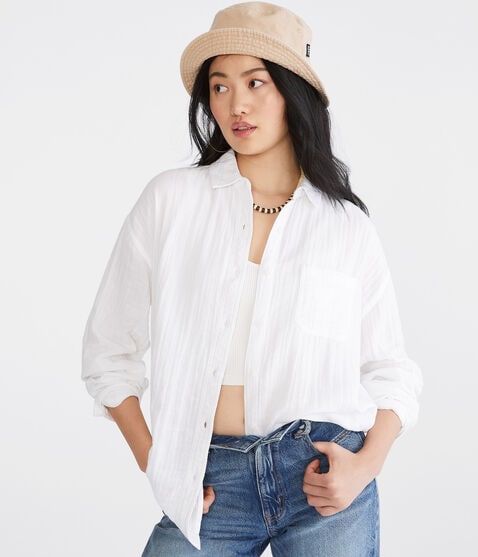 Long Sleeve Gauze Oversized Shirt Long Sleeve Gauze Oversized Shirt