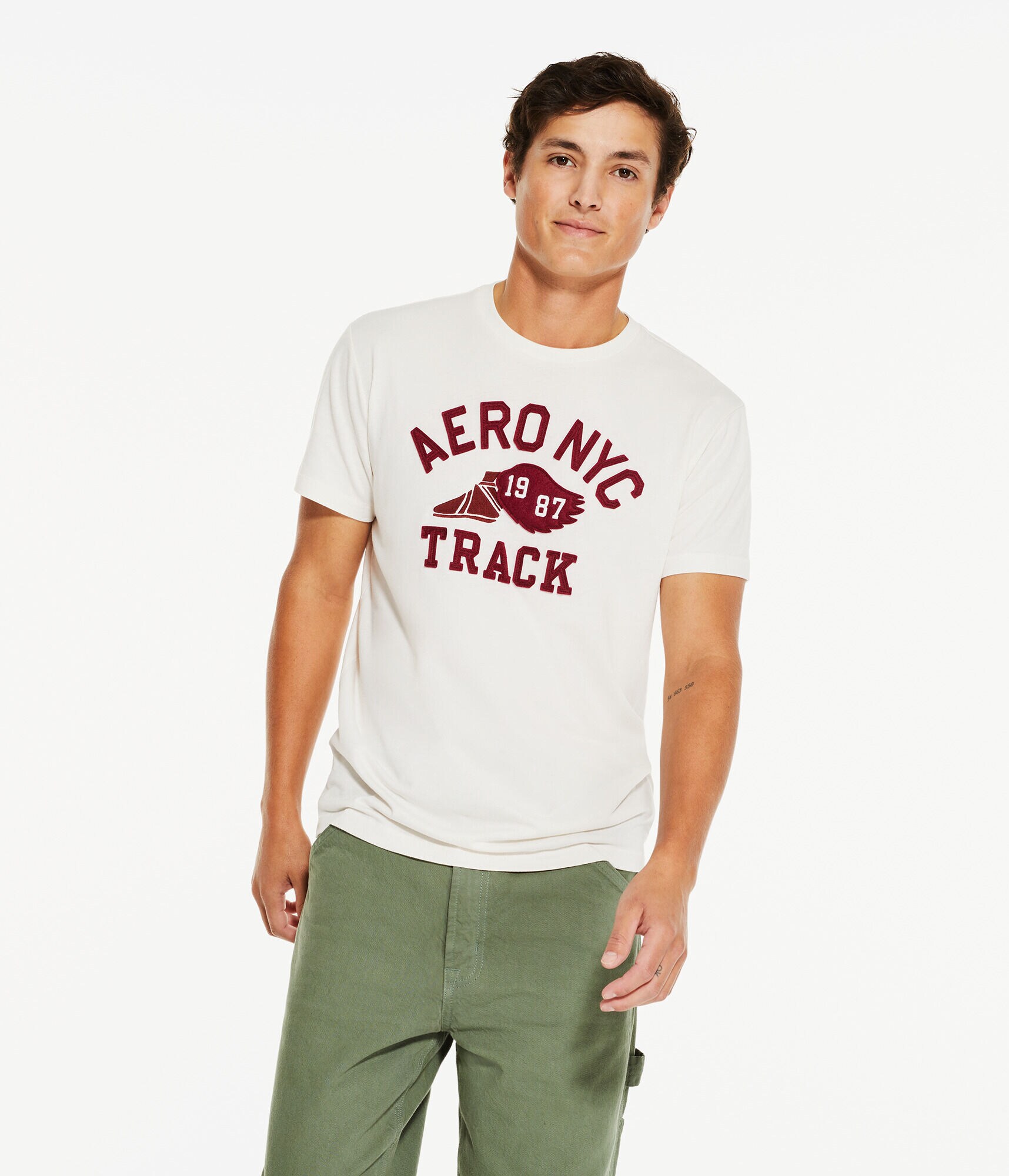 Aeropostale NYC Track Appliqu&eacute; Graphic Tee