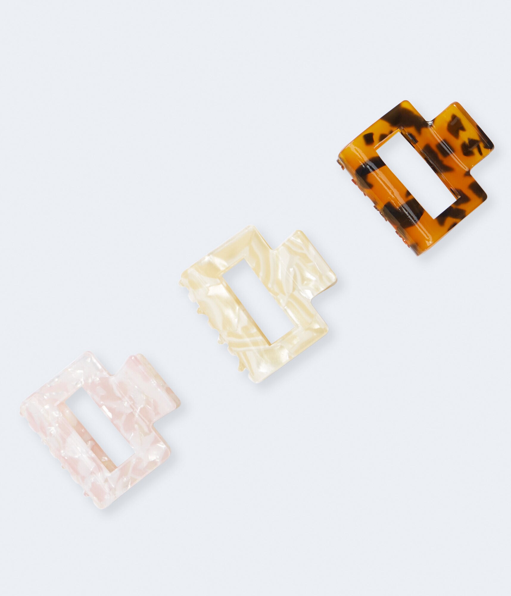 Square Cutout Claw Hair Clip 3-Pack