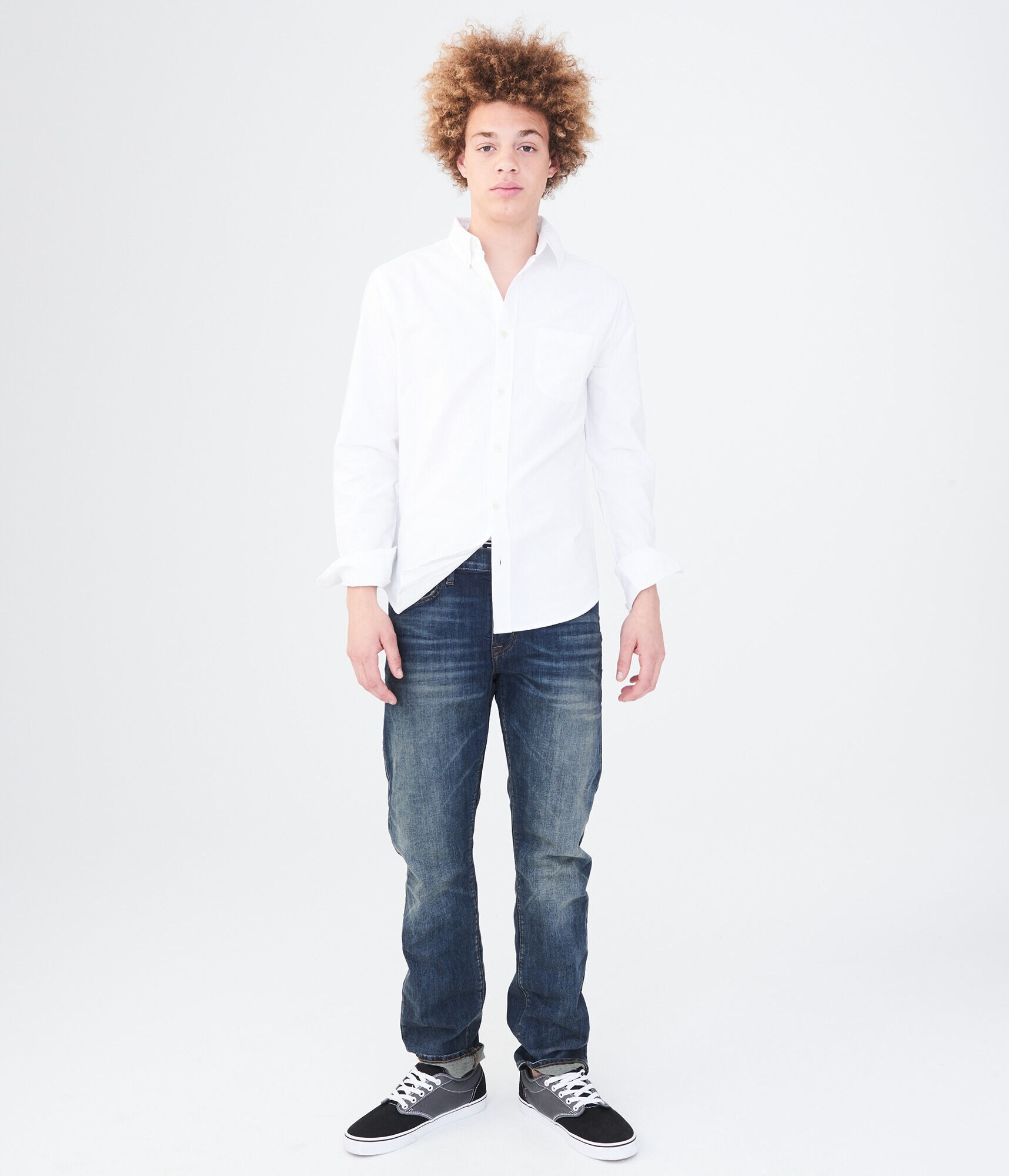 Slim Straight Medium Wash Stretch Jean