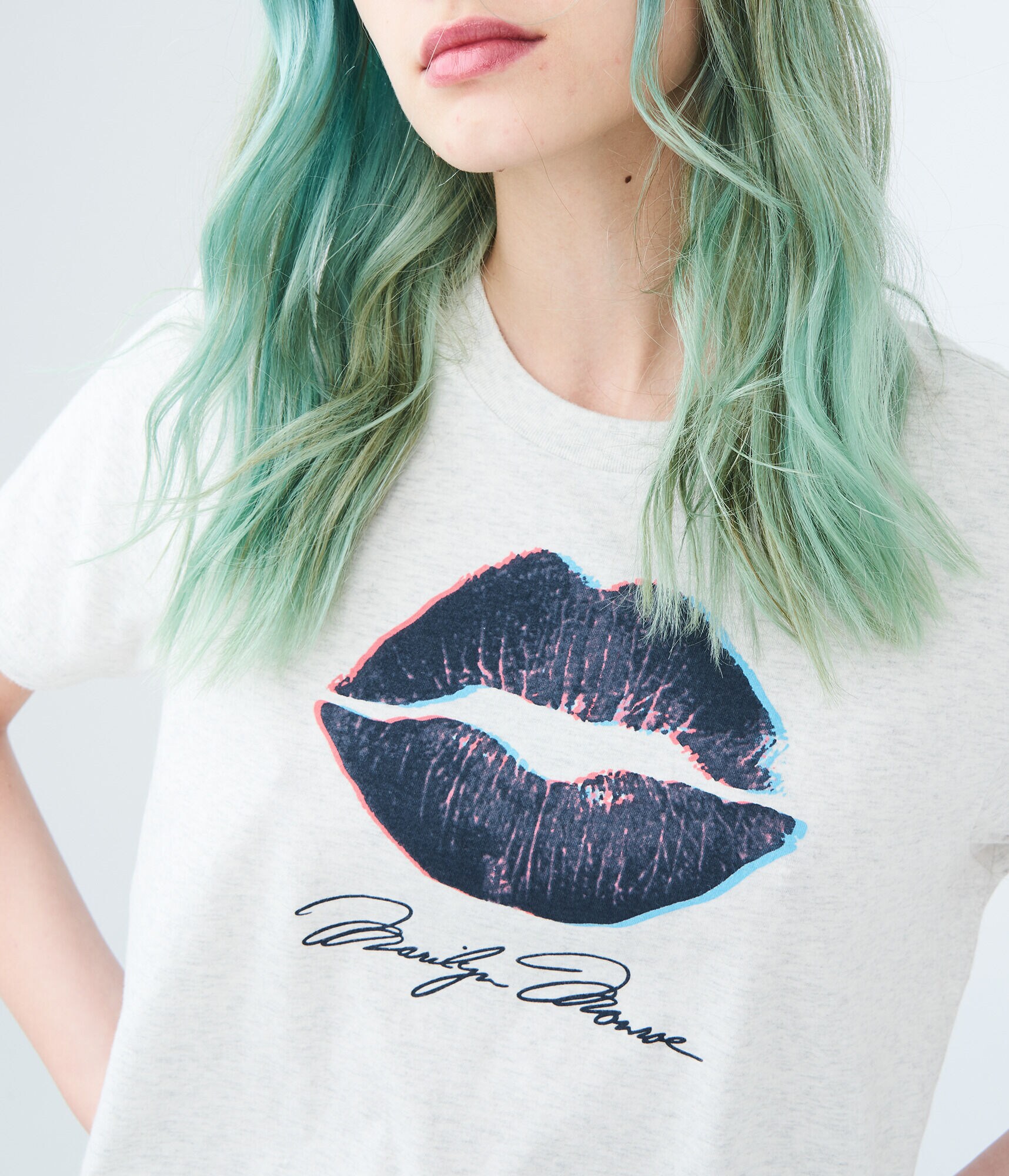 Marilyn Monroe Lips Crop Graphic Tee