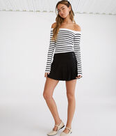 Buckle Pleated Mini Skirt