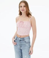 Floral Cropped Corset Tank