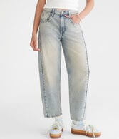 Mid-Rise Barrel Leg Jean