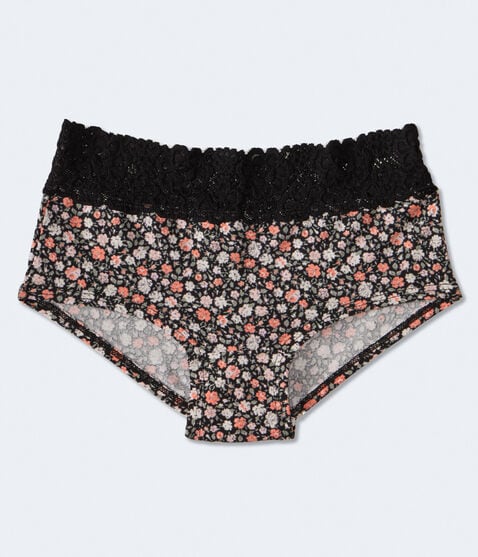 Floral Lace-Trim Boyshort Floral Lace-Trim Boyshort