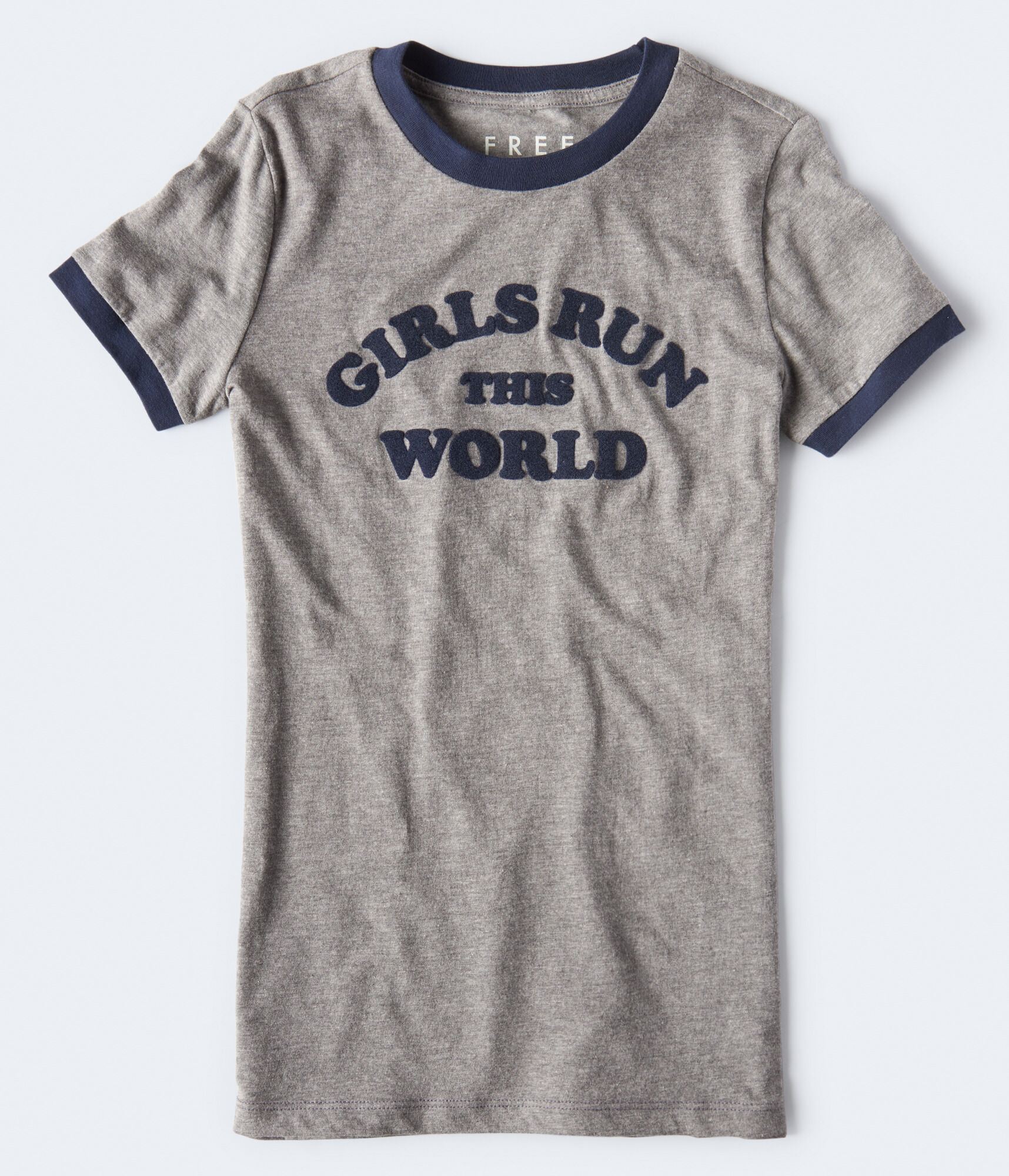 Girls Run This World Graphic Ringer Tee