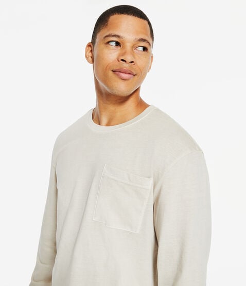 Long Sleeve Washed Pocket Crew Tee Long Sleeve Washed Pocket Crew Tee