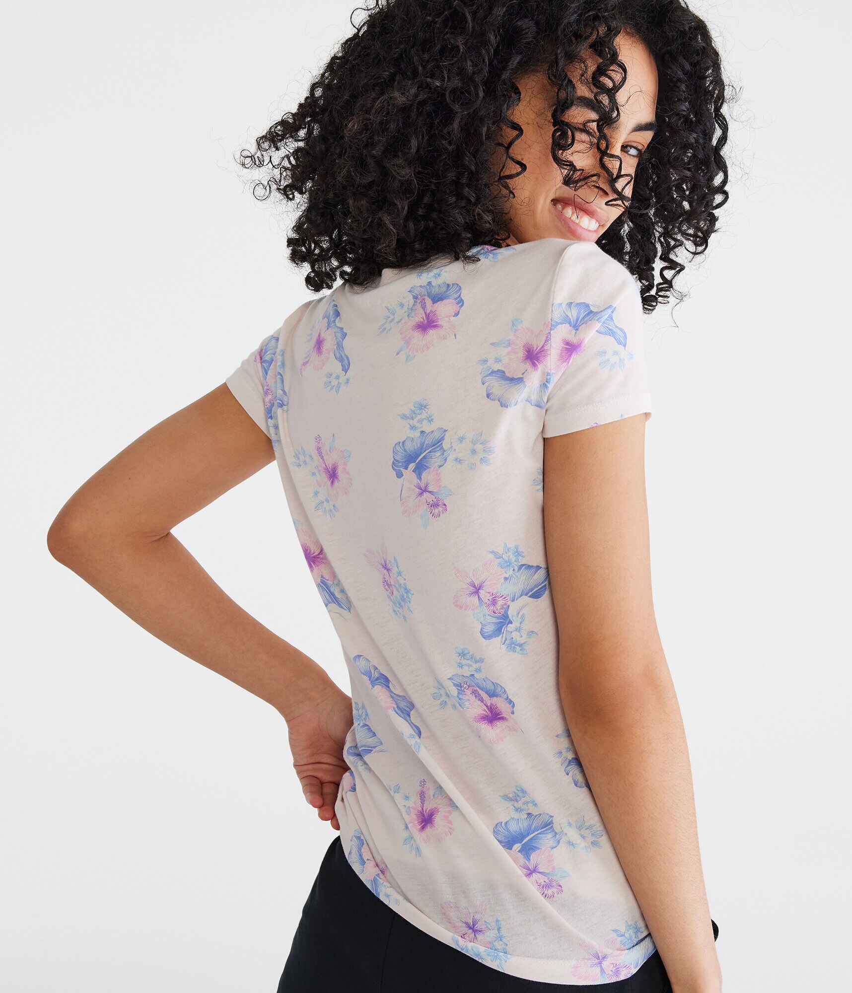 Aero Tropical Floral Appliqu&eacute; Graphic Tee