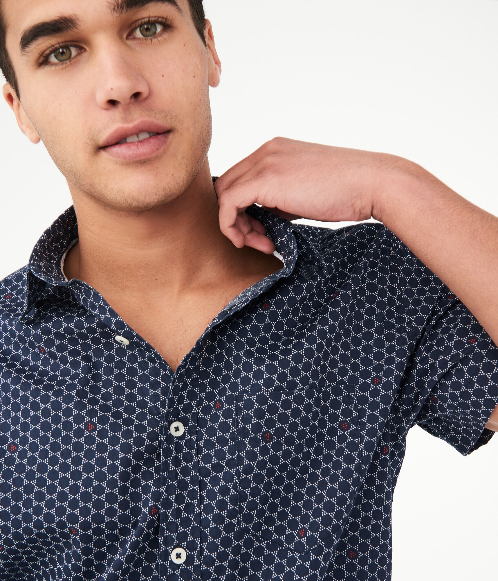 Geo Tile Button-Down Shirt