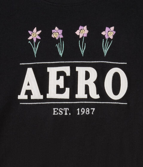 Aero Flower Row Appliqué Graphic Tee Aero Flower Row Appliqué Graphic Tee