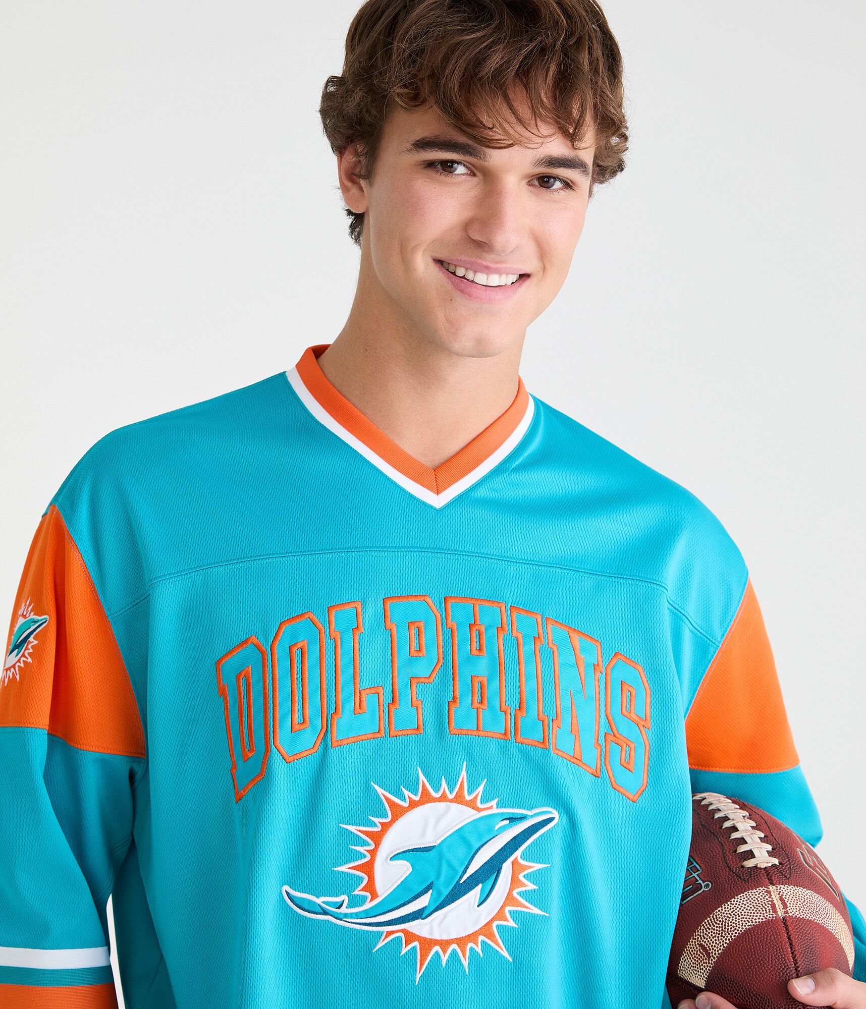 Long Sleeve Miami Dolphins V-Neck Top