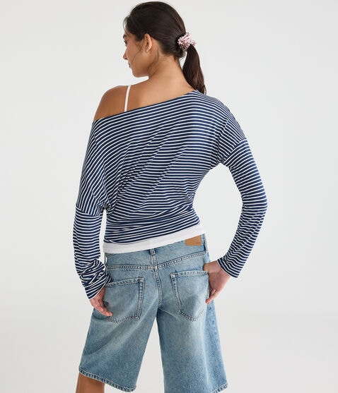 Long Sleeve Seriously Soft Striped Dolman Tee Long Sleeve Seriously Soft Striped Dolman Tee