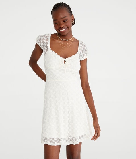 Solid Sweetheart Floral Lace Fit & Flare Dress Solid Sweetheart Floral Lace Fit & Flare Dress