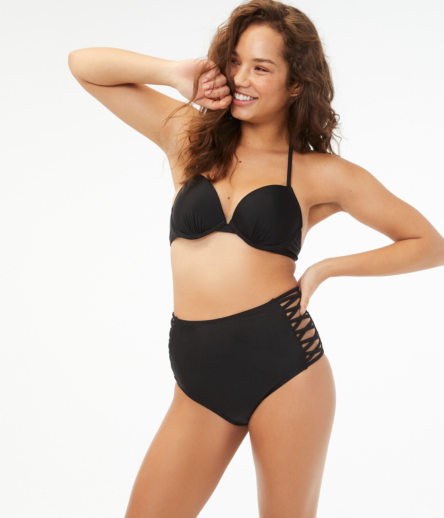 Strappy High-Waisted Bikini Bottom