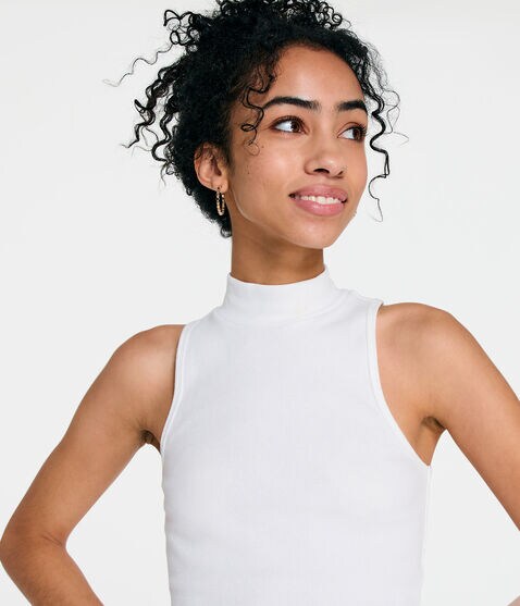 Mock-Neck Cropped Tank Mock-Neck Cropped Tank